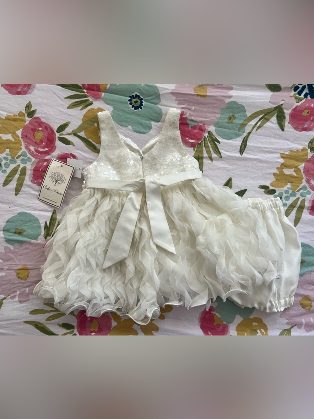White Ruffled Dress - Picture 2 of 2